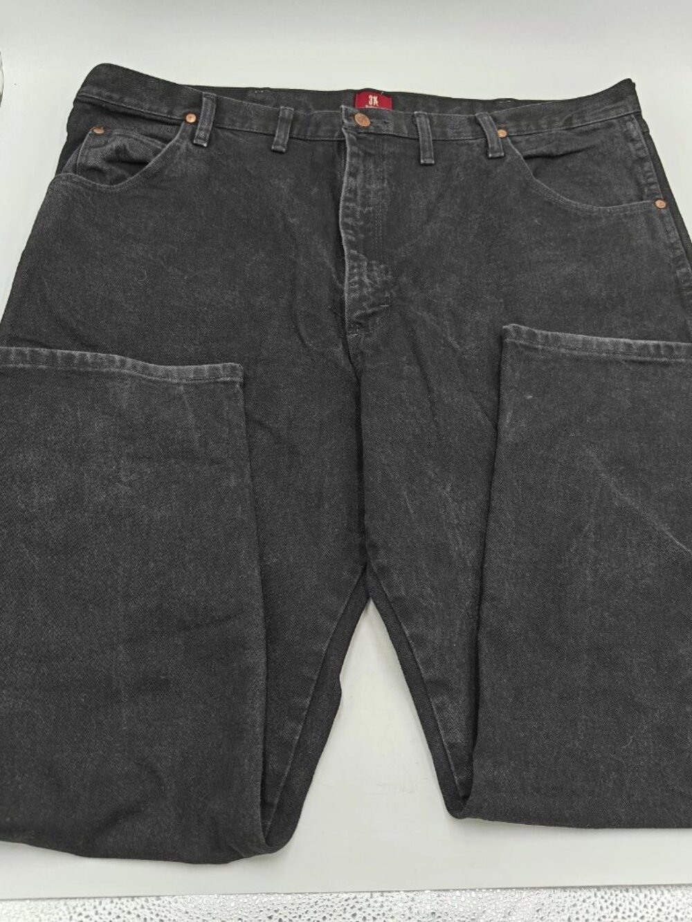 Wrangler 3K Relaxed Jeans 44x30 Mens Black Denim 31MWZMK